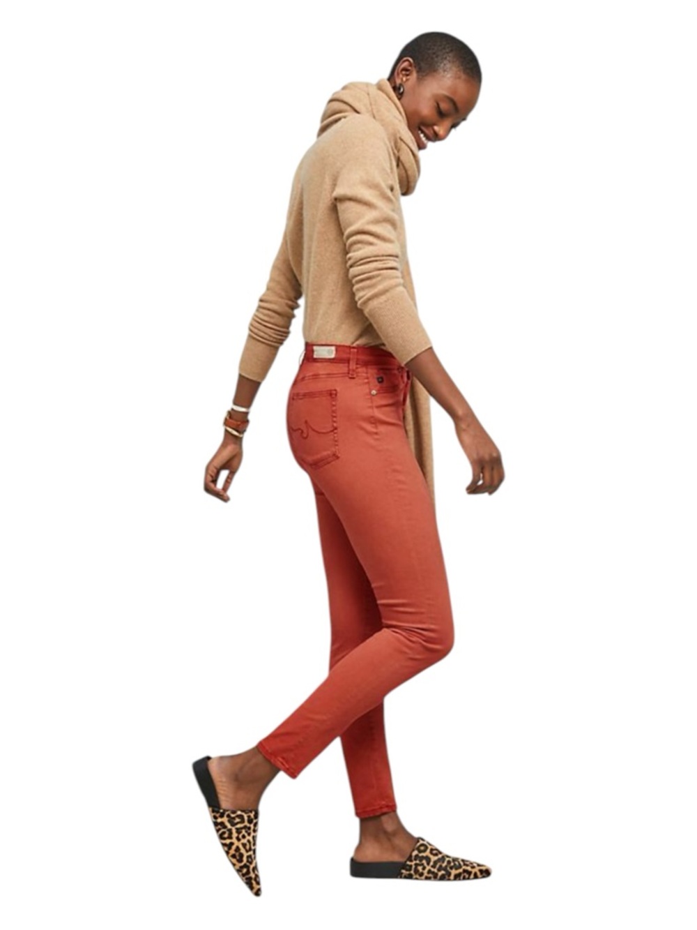 EUC AG Adriano Goldschmied The Abbey Ankle Jeans 27R Coral Mid Rise Super Skinny